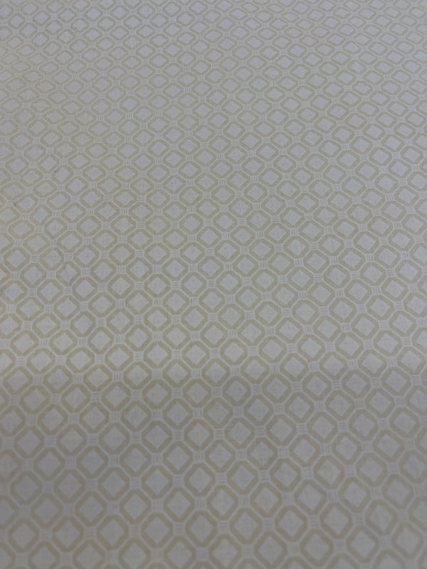 Ivory on ivory diamonds(f) quilt backing.  108” wide, 100% cotton, and $9.99 per yd.