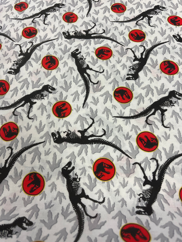 T. rex toss-100% cotton, 44” wide