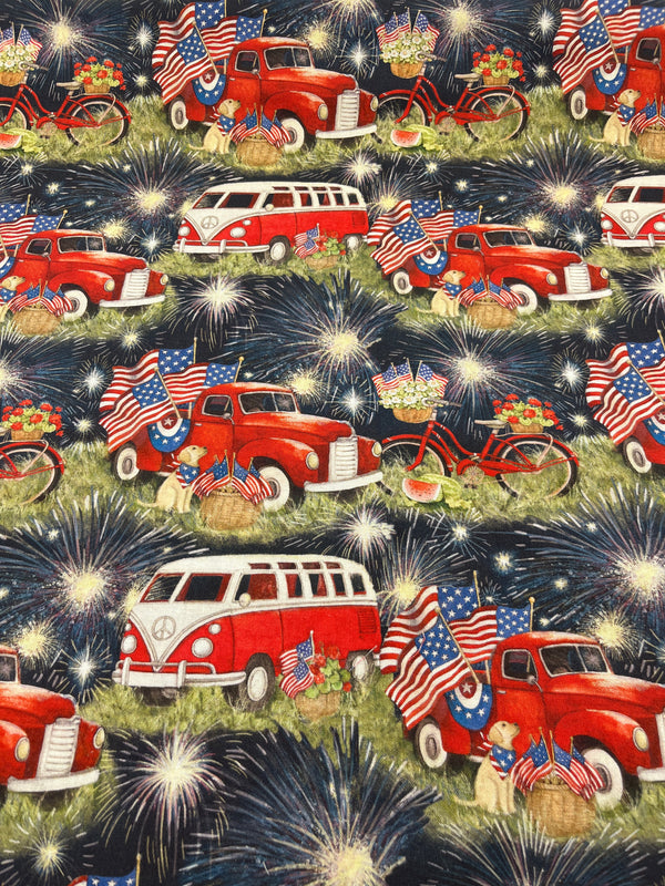 Patriotic summer, 100%quilting cotton, 44” wide