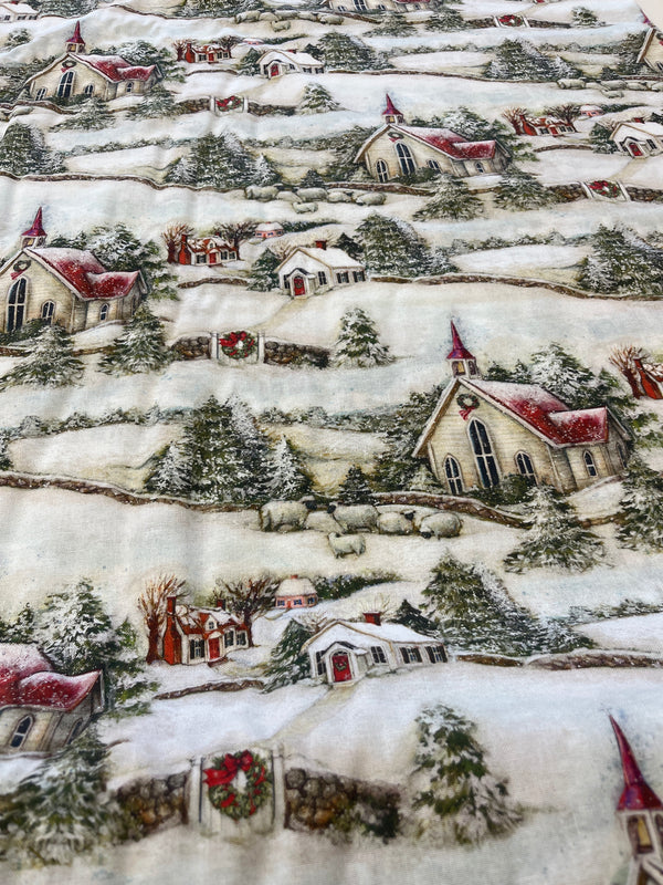 SW country church-100% cotton, 44” wide.