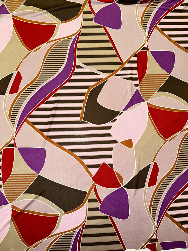 Abstract Geometric Figures Print on Silk  - 100% Silk - 44/45" Wide