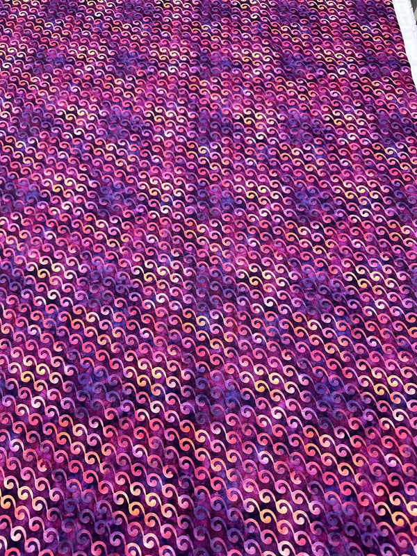 Adagio Scrollies Purple Batik Cotton - 44/45" Wide - 100% Cotton - sec.8