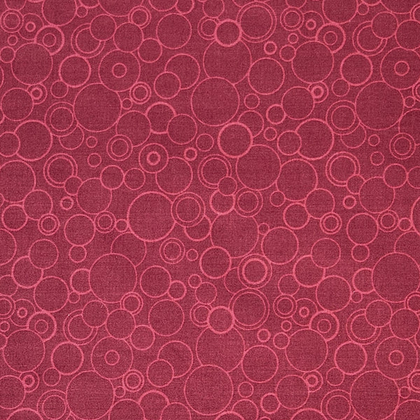 Amazing Poppies: Dark Red Circles Quilting Fabric by Ann Lauer - 44/45" Wide sec1