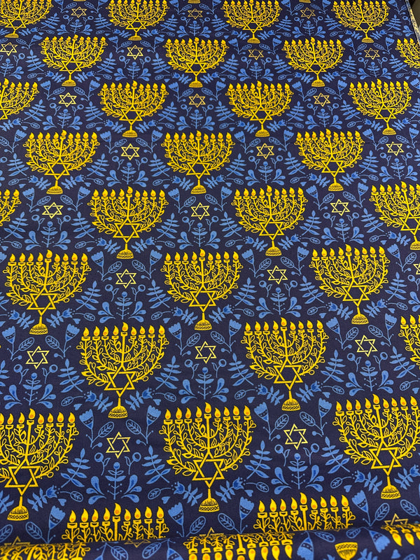 Andover Fabric - Hanukkah Print - Cotton Fabric - 44/45" Wide - 100% Cotton