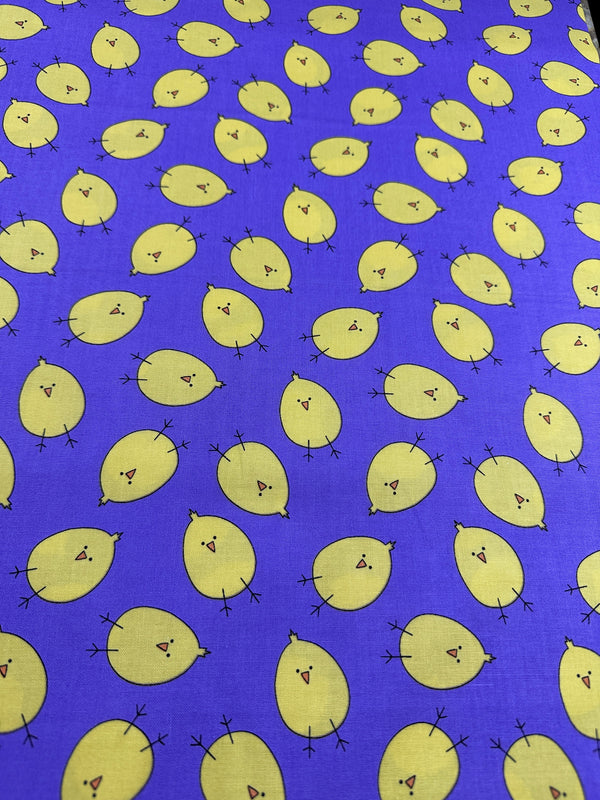 Andover Fabrics - Hoppy Easter - Chicks on Purple Cotton Fabric - 44/45" Wide - 100% Cotton