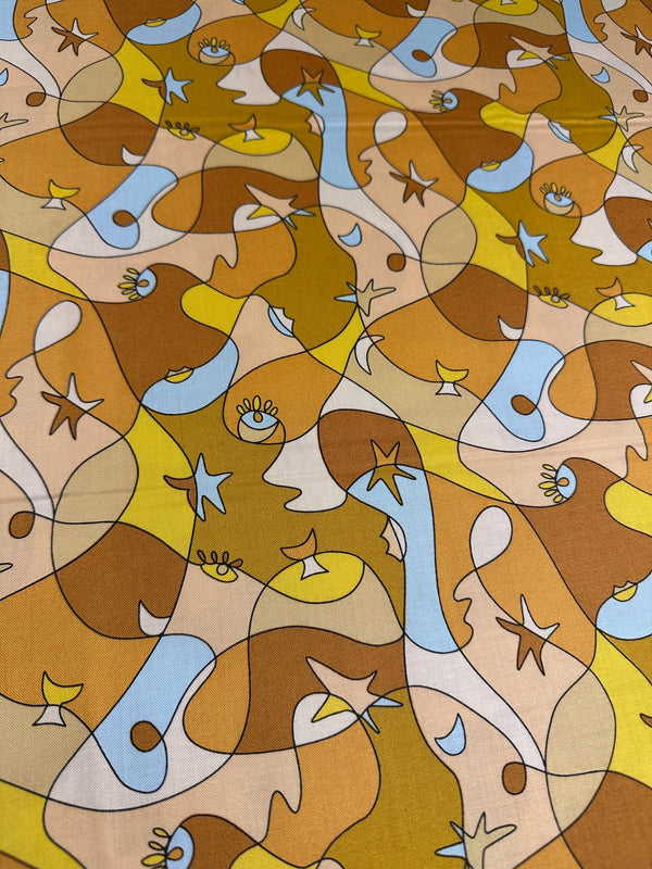 Andover Fabrics - Picasso - Gold & Brown - Cotton Fabric - 44/45" Wide - 100% Cotton