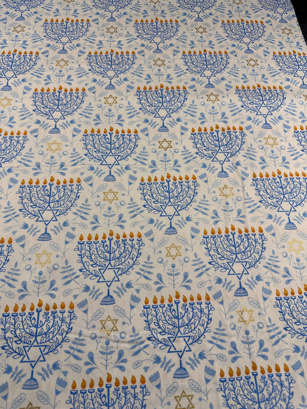 Andover Fabric - Hanukkah Print - Cotton Fabric - 44/45" Wide - 100% Cotton