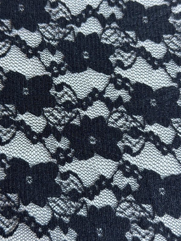 Black Lace - Nylon/Lycra - Fashion Fabric - 54-56" Wide