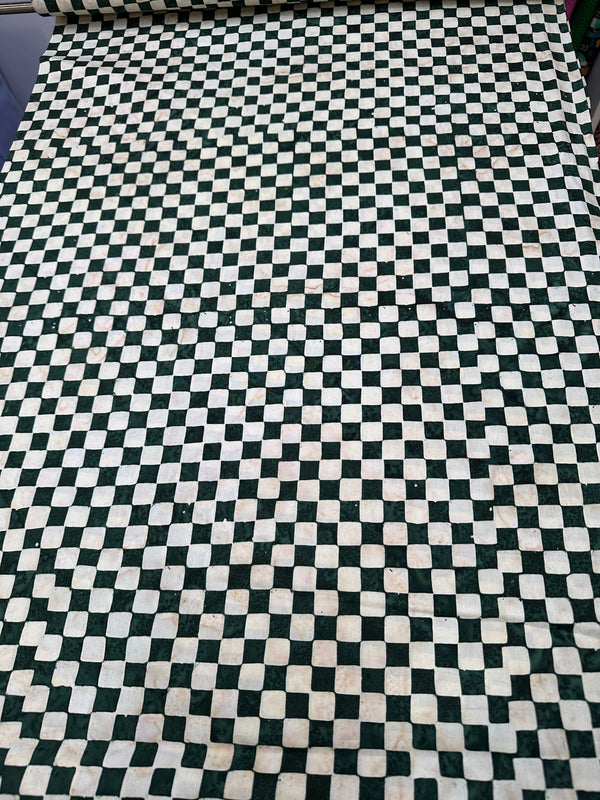 Black White Checkered Batik Cotton - 44/45" Wide - 100% Cotton - sec.6