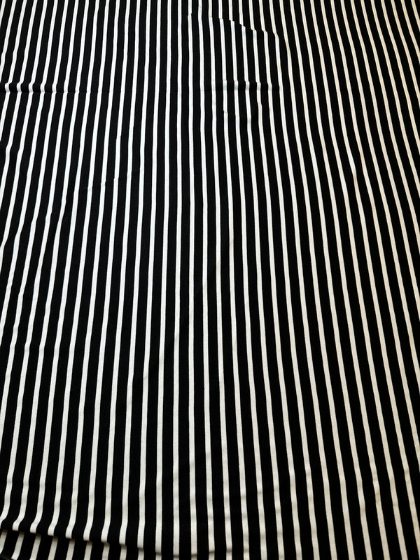 Black & White Stripes - Spandex Knit - 58-60" Wide