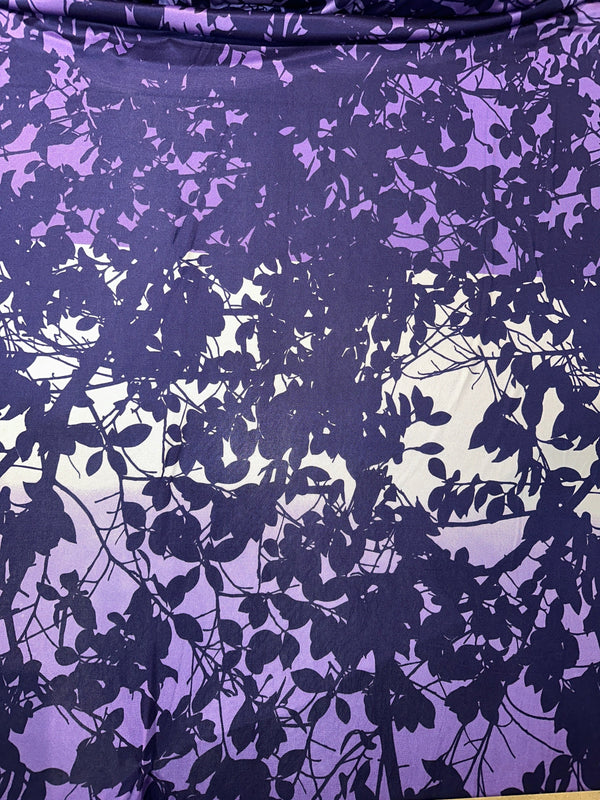 Blue, Purple, White Ombre' Pattern  - 100% Silk - 44/45" Wide