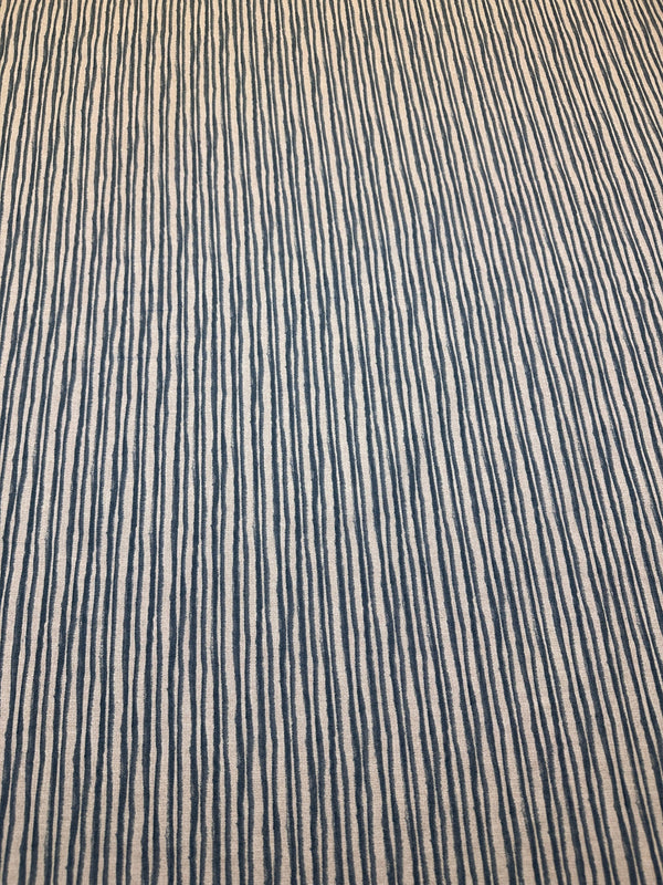 Blue & White Stripes - Upholstery Fabric - 56" Wide