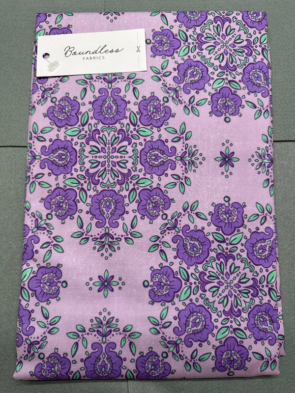 Boundless Fabrics - Emblem Lavender - 2 yard Pre-Cut - 44/45" Wide - 100% Cotton