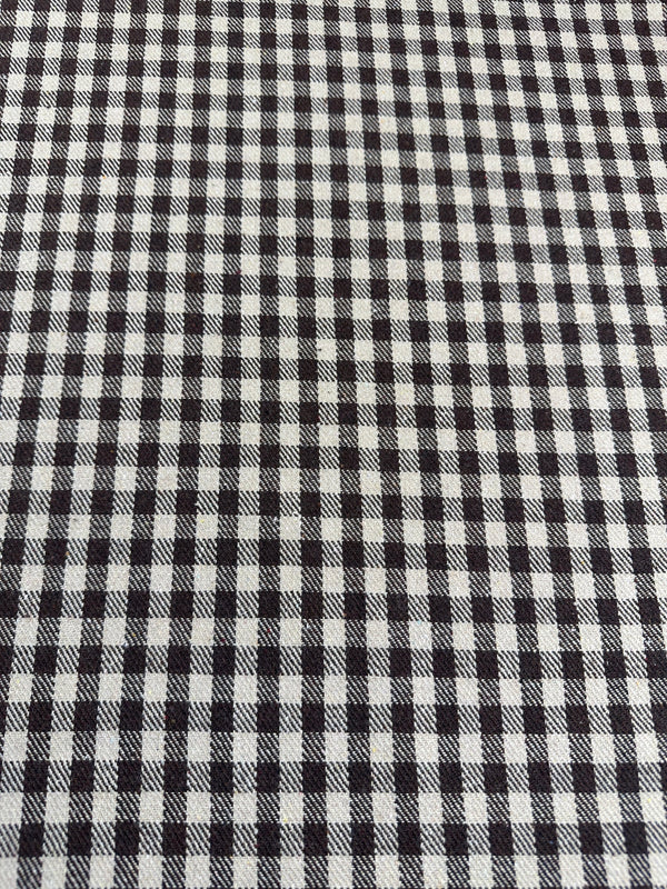 Black & White Buffalo Plaid Melton Wool Blend - 58" Wide - 50% Wool 50% Poly