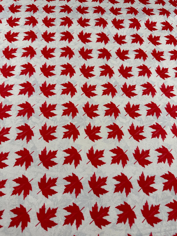 Canadian Flag Flannel - Cotton Flannel Fabric -  44/45" Wide - 100% Cotton