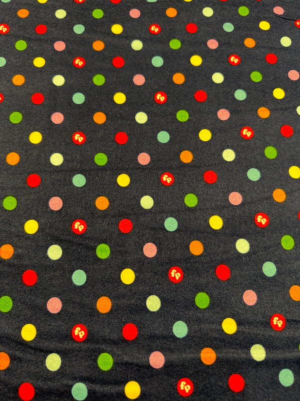 Colored Polka Dots Flannel - Cotton Flannel Fabric -  44/45" Wide - 100% Cotton