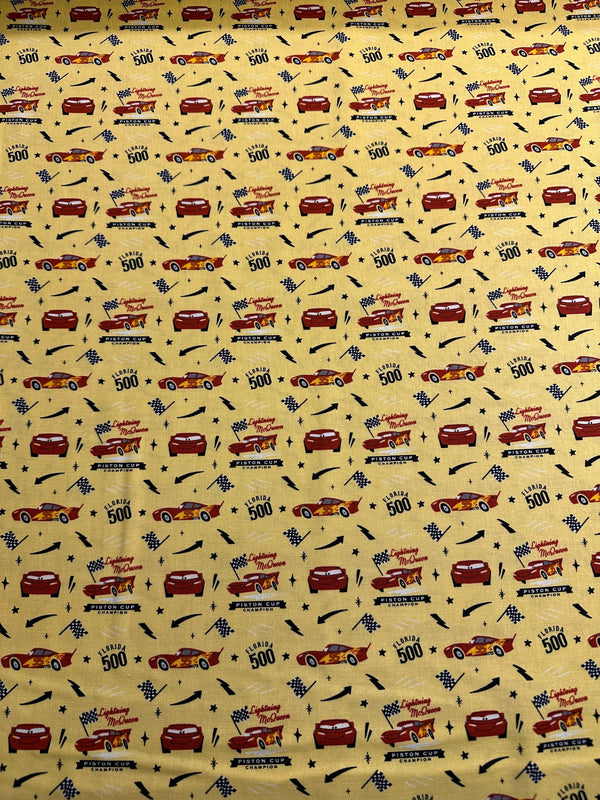 Disney Cars - Lightning McQueen - Cotton Fabric - 44/45" Wide - 100% Cotton