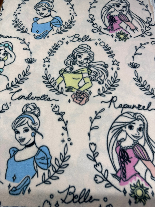 Disney Princesses on Pink Fleece Fabric - 58/60" Wide