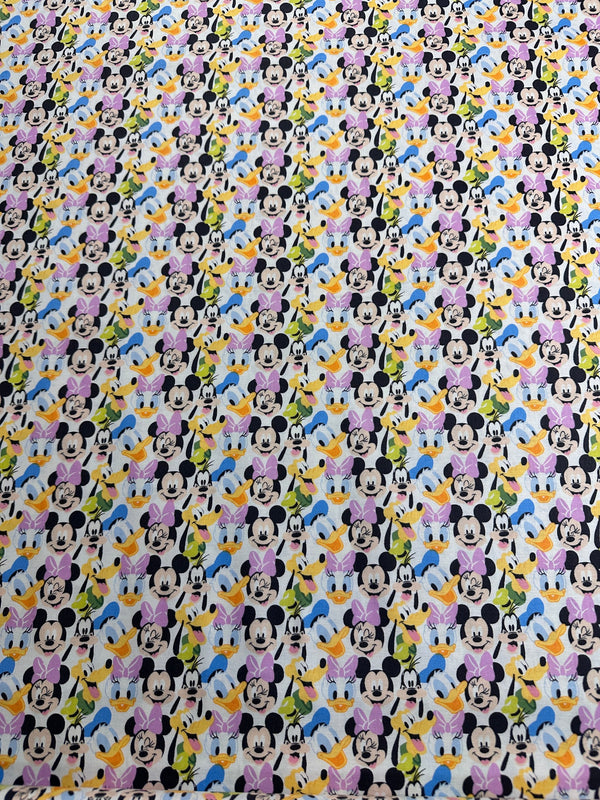Disney - Mickey, Minnie, Donald, Daisy, Pluto & Goofy - Cotton Fabric - 44/45" Wide - 100% Cotton