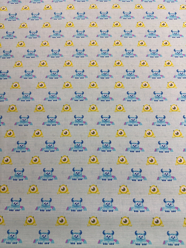 Disney Monsters Inc - Cotton Fabric - 44/45" Wide - 100% Cotton