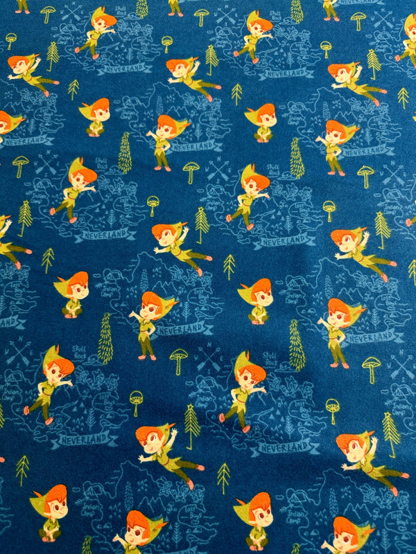 Disney Peter Pan - Cotton Flannel Fabric -  44/45" Wide - 100% Cotton