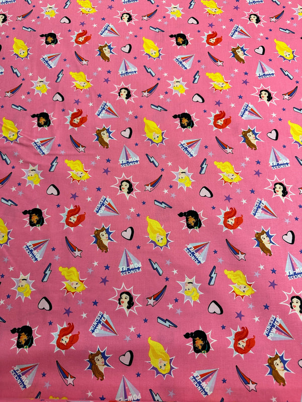 Disney - Princess Power - Cotton Fabric - 44/45" Wide - 100% Cotton