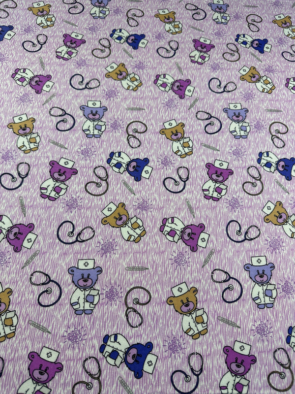 Dr. Bear Flannel- Cotton Flannel Fabric -  44/45" Wide - 100% Cotton