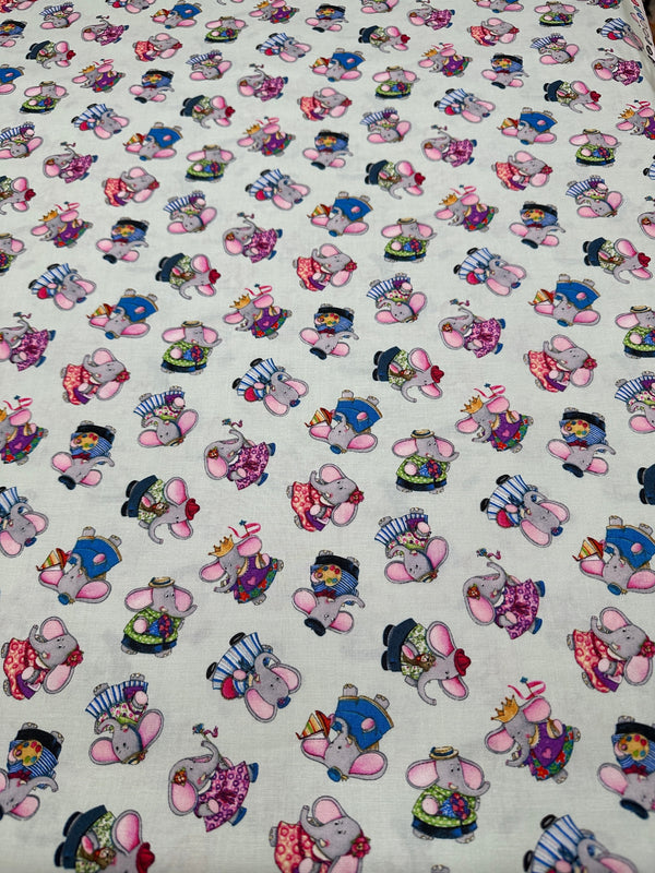 Elephants in Hats - 44/45" Wide - 100% Cotton - sec3