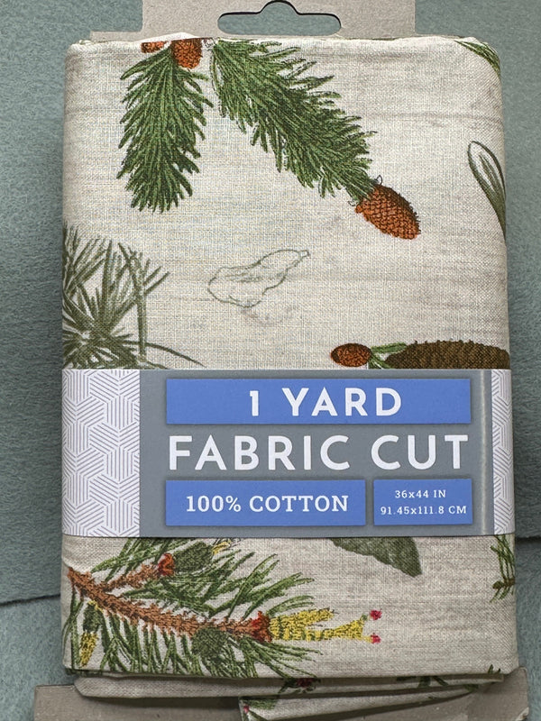 Evergreen Sprigs - 1 Yard Pre-Cut - 36'x44"  - 100% Cotton