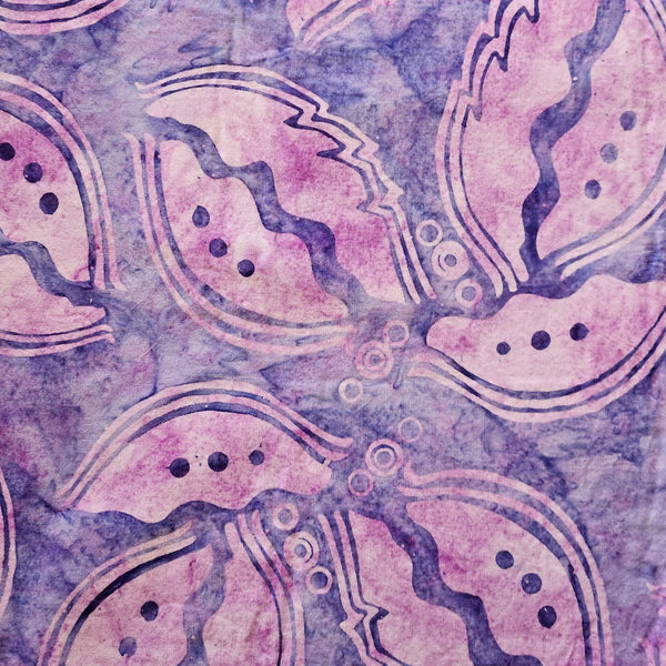 Feathers and Waves: Tapa Cloth in shades of Purple - Banyan Batiks by Northcott sec.8