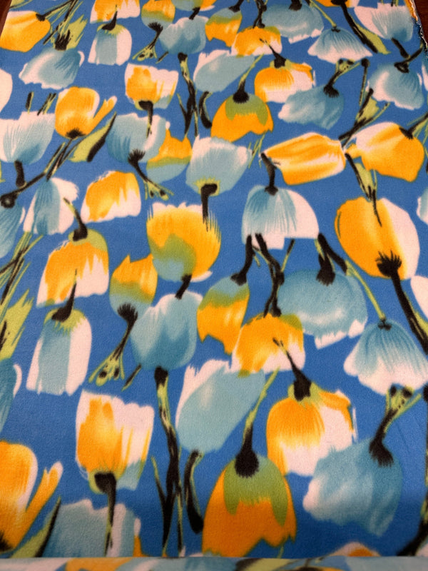 Abstract Flowers - Fleece Fabric - 58/60" Wide