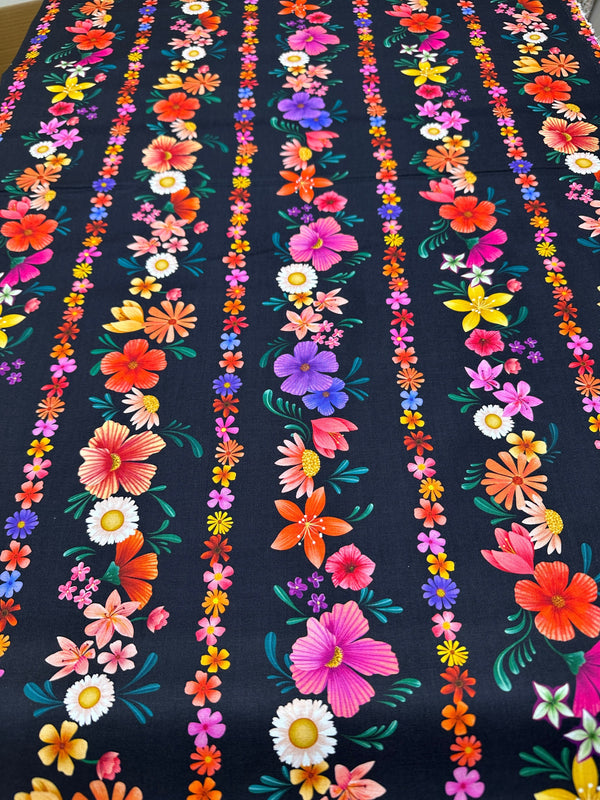 Floral Stripes - 44/45" Wide - 100% Cotton sec ST