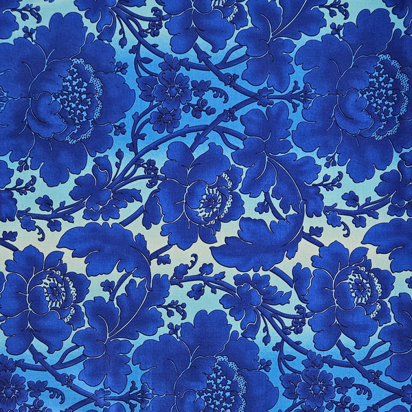 Flower Festival: Blue Garden Damask Fabric by Benartex Studio sec5