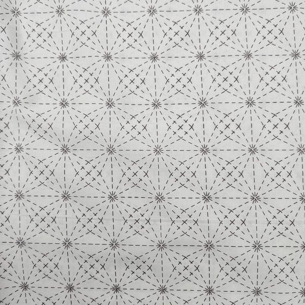 Flower Starburst: White and Grey Quilting Fabric by Riley Blake Designs sec1