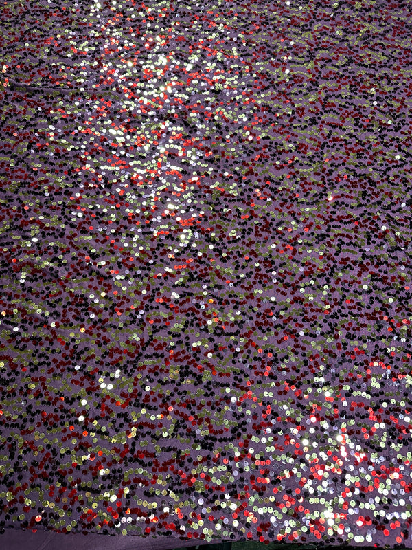Full Sequin Two Way Stretch Spandex - Eggplant - Fashion Fabric - 56" Wide