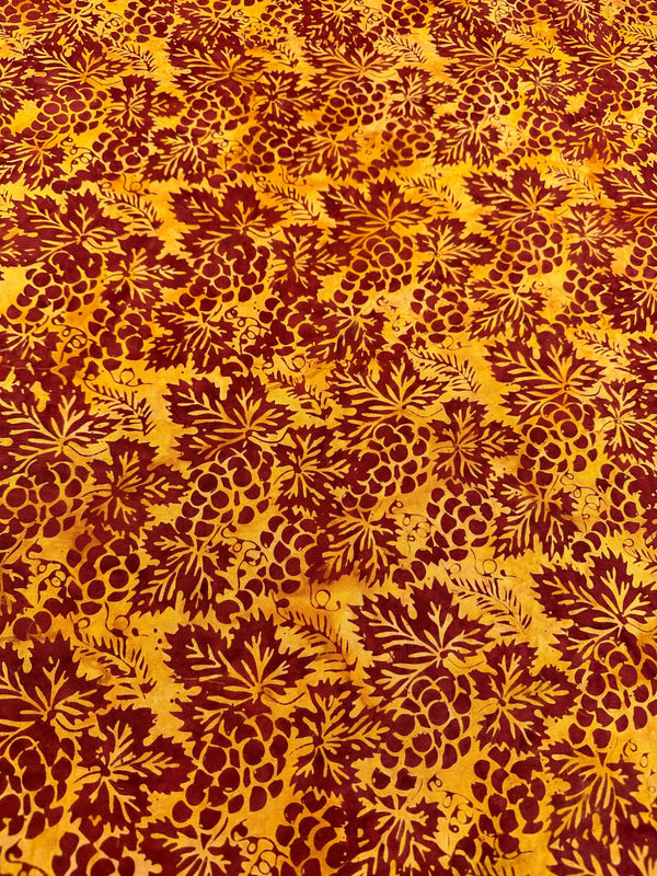 Grapes-Merlot Batik Cotton - 44/45" Wide - 100% Cotton Fabric