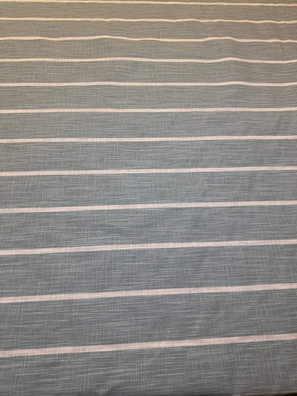 Gray with White Strip - Upholstery Fabric - 56" Wide