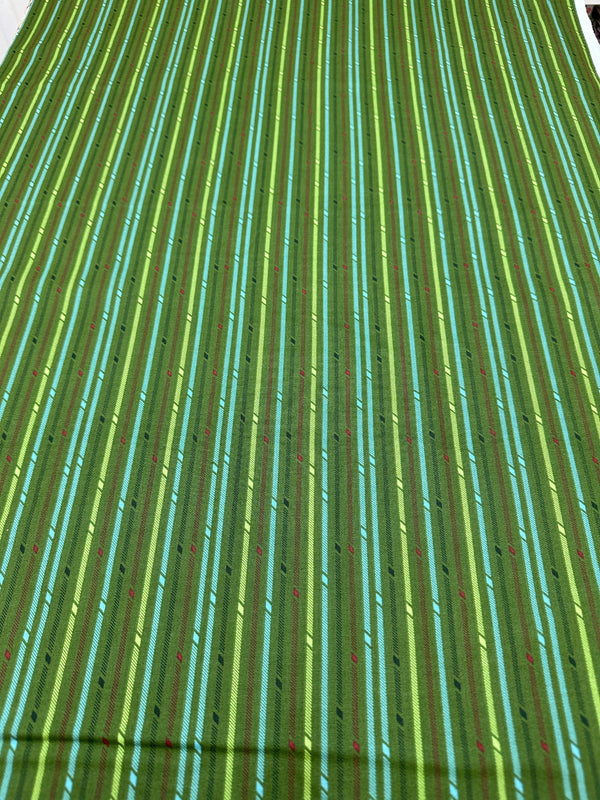 Green Stripes - Cotton Fabric - 44/45" Wide - 100% Cotton - sec5