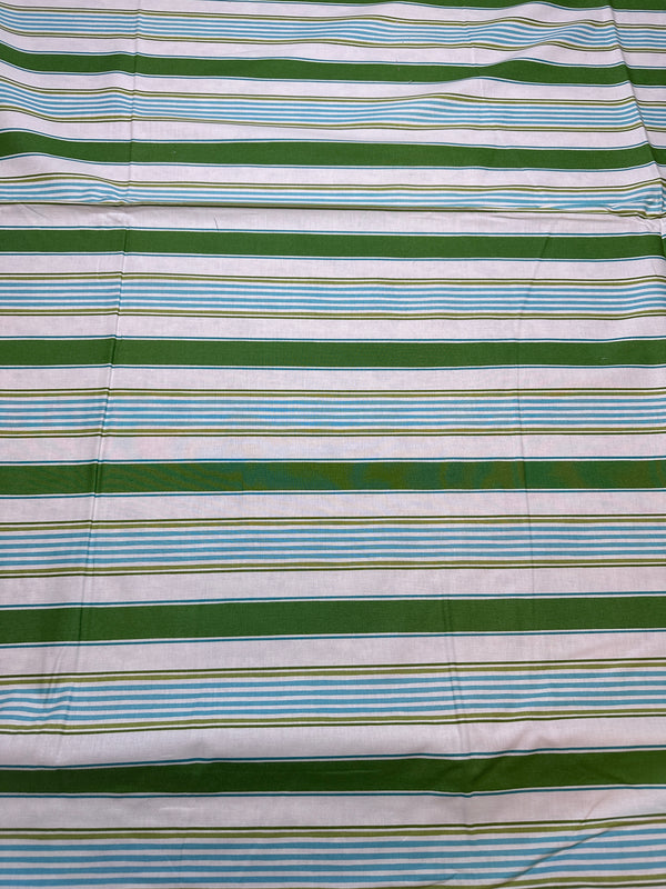 Green & White Strip - 43/44" - 100%Cotton