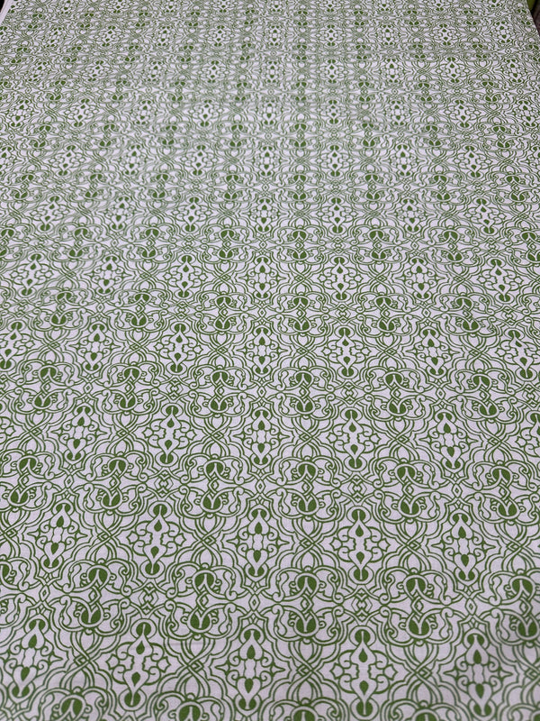 Green & White Tile Pattern - 44/45" Wide - 100% Cotton sec ST