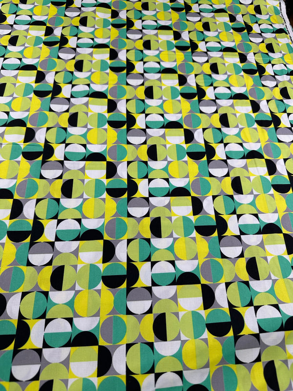 Gumballs Lime - Cotton Fabric - 44/45" Wide - 100% Cotton - AI2