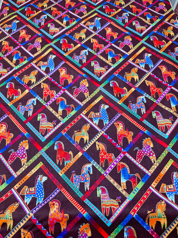 Horses in Art Cotton - 44/45" Wide - 100% Cotton sec ST