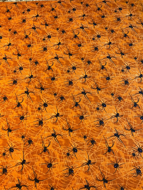 Andover Fabric-Mystery Manor-cotton fabric-44/45” wide-orange/black-100%cotton
