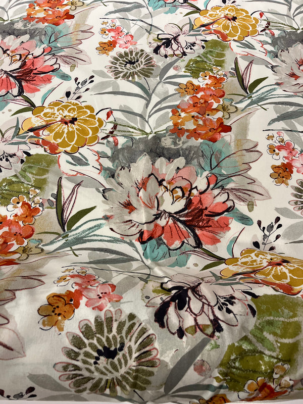Swavelle/Mill Creek springboard-park side.  100% cotton, grade 1, 54” wide and $4.99 per yard.
