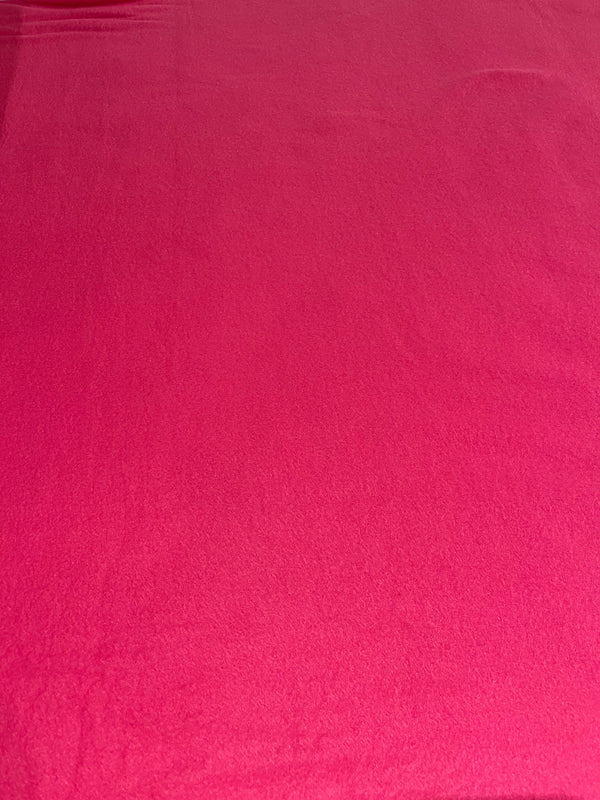 Fuschia fleece.   Solid color fuschia fleece.  58” wide, 100% polyester and $6.99 per yard.