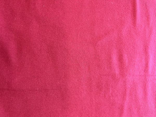 Burgundy flannel.  100% cotton, 44” wide and $4.99 per yd.  Please note that this is more of a deep burgundy than the picture is showing.