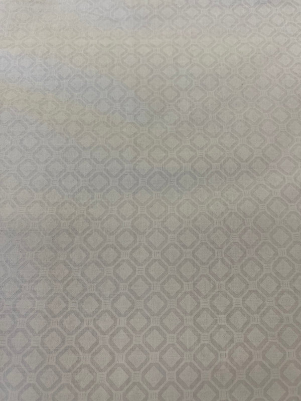 White on white diamonds(b) quilt backing.  108” wide, 100% cotton and $9.99 per yd.