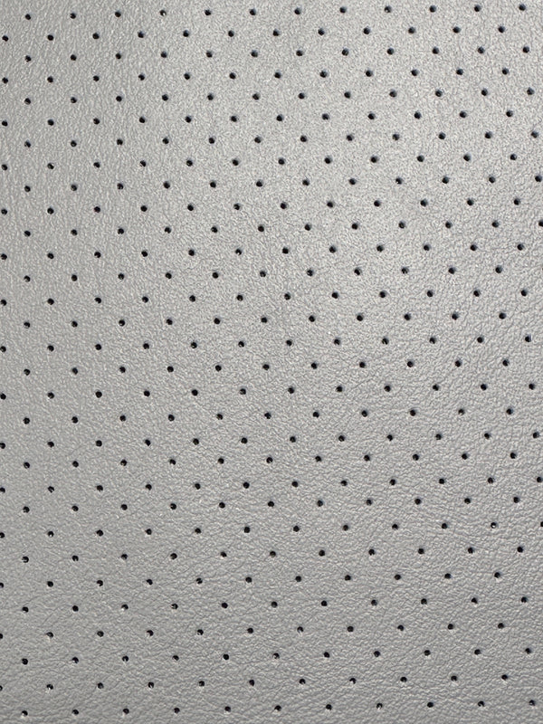 Genuine Leather - Remnant - Grey Perforated - 40"x20" (approximate dimensions)