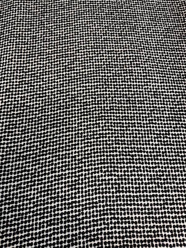 Knotted Weave Style Upholstery - Black & White - - 56" Wide