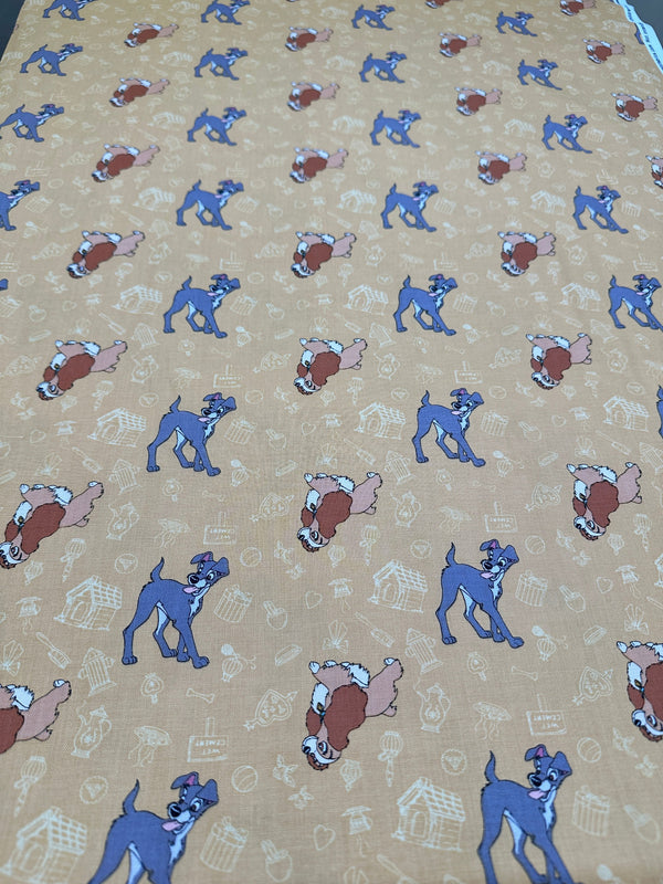 Lady and the Tramp Cotton - Quilting Fabric - 44/45" Wide - 100% Cotton - Sec 2